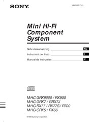 Sony MHC-RX77S Gebruiksaanwijzing