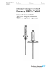 Endress+Hauser Easytemp TMR31 Handleiding En Bedrijfsvoorschriften