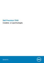 Dell Precision 7540 Installatie- En Gebruikersgids