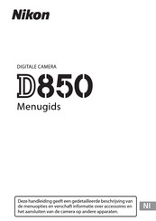 Nikon D850 Gebruikersgids