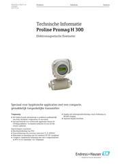 Endress+Hauser Proline Promag H 300 Technische Handleiding