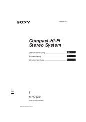 Sony MHC-C20 Gebruiksaanwijzing