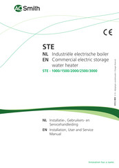AO Smith STE 1000 Installatie-, Gebruikers En Servicehandleiding