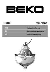 Beko HSA13520 Gebruiksaanwijzing