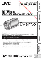 JVC Everio GZ-HM655BE Beknopte Gebruiksaanwijzing