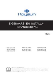 Kaysun KPDA-140 DVR15 Installatiehandleiding