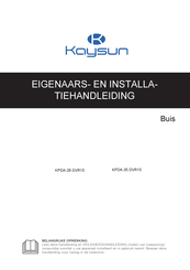 Kaysun KPDA-35 DVR15 Installatiehandleiding