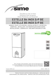 Sime ESTELLE B5 INOX ErP BE Installatie-, Gebruiks- En Onderhoudshandleiding