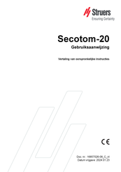 Struers Secotom-20 Gebruiksaanwijzing