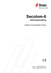 Struers Secotom-6 Gebruiksaanwijzing