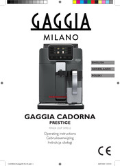 Gaggia Milano GAGGIA CADORNA PRESTIGE Gebruiksaanwijzing