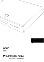 Cambridge Audio azur 650T Gebruikershandleiding