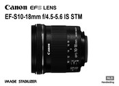 Canon IMAGE STABILIZER EF-S10-18mm f/4.5-5.6 IS STM Handleiding
