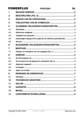 Powerplus POWC2061 Gebruiksaanwijzing