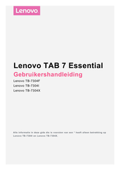 Lenovo TB-7304I Gebruikershandleiding