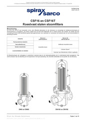 Spirax Sarco CSF16 Handleiding