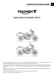 Triumph Speed 400 2023 Gebruikershandleiding