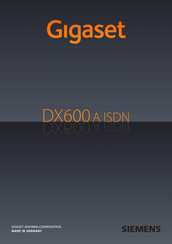 Gigaset DX600 A ISDN Gebruiksaanwijzing