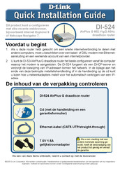 D-Link DI-524 AirPlus G Snelle-Installatiegids