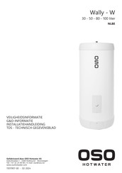 OSO HOTWATER Wally W 100 Installatiehandleiding