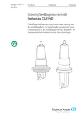 Endress+Hauser Indumax CLS54D Handleiding Voor Inbedrijfstelling