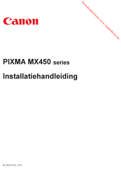 Canon MX450 Series Installatiehandleiding