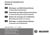 Becker Centronic EasyControl EC245-II Montage- En Gebruiksaanwijzing