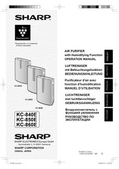 Sharp Plasmacluster KC-840E Gebruiksaanwijzing