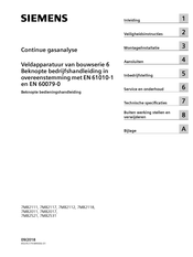 Siemens 7MB2011 Beknopte Bedieningshandleiding