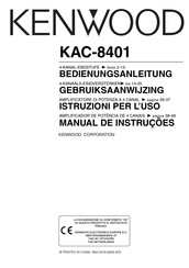 Kenwood KAC-8401 Gebruiksaanwijzing