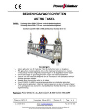 Power Climber Astro E86-CTO Bedieningsvoorschriften