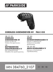 Parkside PAS 5 D5 Bedienings- En Veiligheidsinstructies