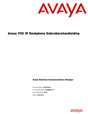 Avaya 1110 Gebruikershandleiding