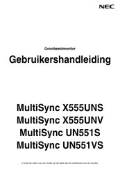 NEC MultiSync UN551S Gebruikershandleiding