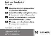 Becker Centronic EasyControl EC145-II Montage- En Gebruiksaanwijzing