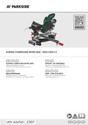 Parkside PZKS 2000 C3 Handleiding Voor Gebruik En Veiligheid