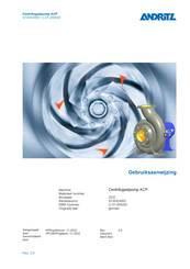 Andritz ACP Series Gebruiksaanwijzing