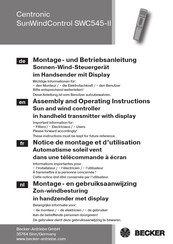 Becker Centronic SunWindControl SWC545-II Montage- En Gebruiksaanwijzing