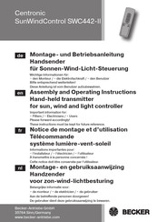 Becker Centronic SunWindControl SWC442-II Montage- En Gebruiksaanwijzing