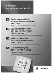 Berker Centronic SunWindControl SWC52 Gebruiksaanwijzing