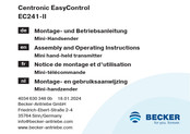 Becker Centronic EasyControl EC241-II Montage- En Gebruiksaanwijzing