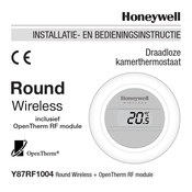 Honeywell Round Wireless Y87RF1004 Installatie- En Bedieningsinstructies