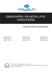 Kaysun Aquantia KHP-MO 16 DTN Gebruikers- En Installatiehandleiding