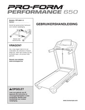 ICON IP Pro-Form PERFORMANCE 650 Gebruikershandleiding