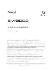 Roland EM-2000 Gebruikershandleiding