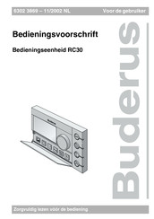 Buderus RC30 Bedieningsvoorschrift