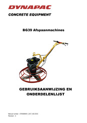 Dynapac BG39 Gebruiksaanwijzing