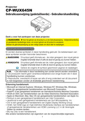 Hitachi CP-WUX645N Gebruiksaanwijzing