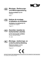 Wolf LD 15 Montage-, Bedienings- En Onderhoudshandleiding