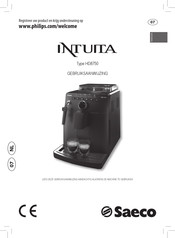 Philips Saeco Intuita HD8750 Gebruiksaanwijzing